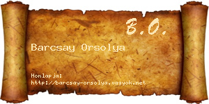 Barcsay Orsolya névjegykártya